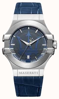 Maserati Potenza 42mm masculino | aço inoxidável | mostrador azul | cinta azul R8851108015