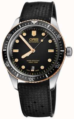 ORIS Divers sessenta e cinco mostrador preto automático (40 mm) / pulseira de borracha preta 01 733 7707 4354-07 4 20 18