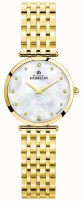 Herbelin | feminino | épsilon | mostrador madrepérola | pulseira de ouro | 17116/BP89