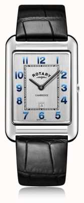 Rotary | data pulseira de couro preto dos homens | GS05280/70
