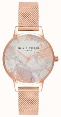 Olivia Burton | mulheres | florais abstratos | pulseira em malha de ouro rosa | OB16VM11