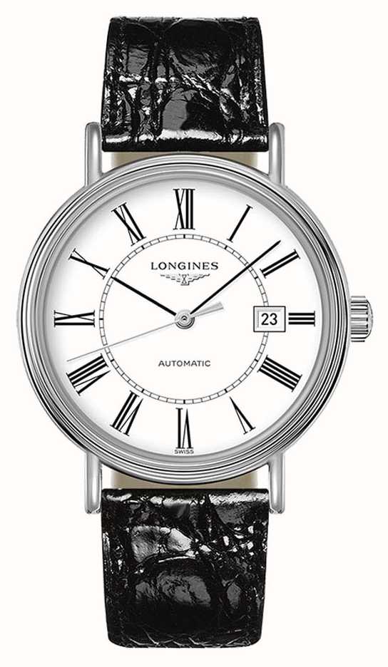 LONGINES Presen a Autom tico Su o Couro Preto Mostrador