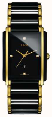 RADO Relógio de mostrador quadrado preto de alta tecnologia com diamantes integrais em cerâmica R20204712