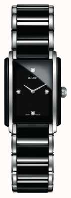 RADO Relógio de mostrador quadrado de cerâmica de alta tecnologia com diamantes integrais R20613712
