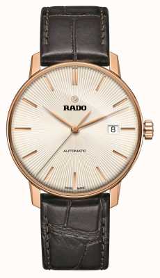 RADO Coupole clássico relógio de pulseira de couro marrom automático R22861115