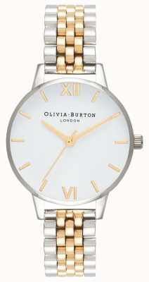 Olivia Burton | mulheres | dial midi | pulseira em dois tons | mostrador branco | OB16MDW34
