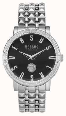 Versus Versace | pigalle das mulheres | pulseira de aço inoxidável | mostrador preto | VSPEU0419