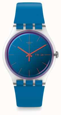 Swatch | novo cavalheiro | relógio polablue | pulseira de silicone azul | SO29K702-S14