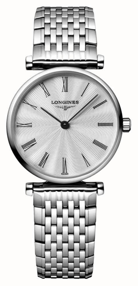 LONGINES Eleg ncia Cl ssica Pulseira De Prata Rosto Branco