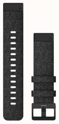 Garmin Apenas pulseira do relógio Quickfit 20, nylon preto heathered com hardware preto 010-12875-00