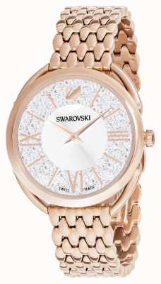 Swarovski | glam cristalino | pulseira folheada a ouro rosa | mostrador prateado 5452465