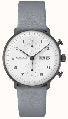 Junghans Max bill cronoscópio | Safira preto e branco de 40 mm (data em inglês) ex-display 27/4008.03 - EX DISPLAY