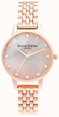 Olivia Burton | mostrador midi mop com detalhe de parafuso | pulseira em ouro rosa | OB16SE10