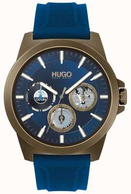 HUGO #twist | pulseira de borracha azul | mostrador azul 1530130
