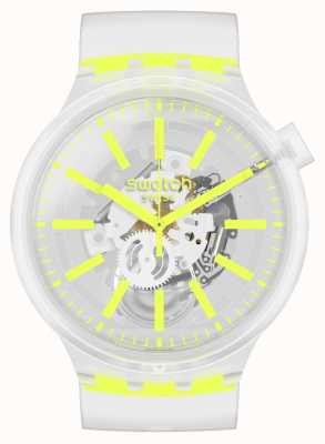 Swatch Yellowinjelly | grande em negrito | relógio de pulseira transparente SO27E103