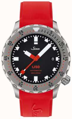 Sinn U50 | relógio mergulhador de silicone vermelho 1050.010 RED STRAP