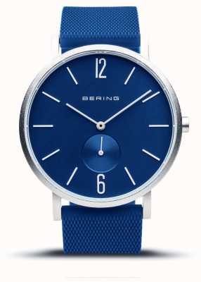Bering Aurora verdadeira | pulseira de borracha azul | mostrador azul 16940-709