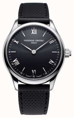 Frederique Constant Masculino | vitalidade | smartwatch | mostrador preto | borracha preta FC-287B5B6