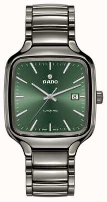 RADO Mostrador verde automático quadrado verdadeiro (38 mm) / pulseira de cerâmica de alta tecnologia de plasma preto R27077312