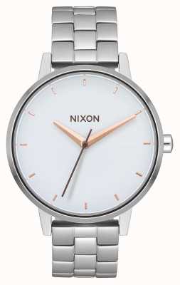 Nixon Kensington | prata / branco / ouro rosa | pulseira de aço inoxidável | mostrador branco A099-3029-00