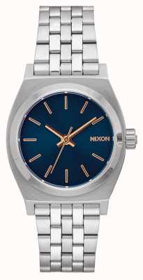 Nixon Caixa de tempo médio | marinho / ouro rosa | pulseira de aço inoxidável | mostrador da marinha A1130-2195-00