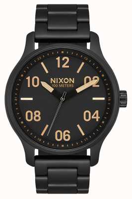Nixon Patrol | preto fosco / dourado | pulseira de aço ip preto | mostrador preto A1242-1041-00