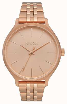 Nixon Clique | todo ouro rosa | pulseira de aço ip em ouro rosa | mostrador de ouro rosa A1249-897-00