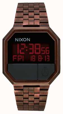Nixon Executar novamente | cobre antigo | digital | pulseira de aço ip em cobre A158-894-00