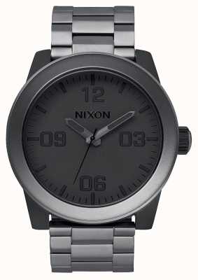 Nixon Corporal ss | preto fosco / bronze fosco | pulseira de aço ip | A346-1062-00