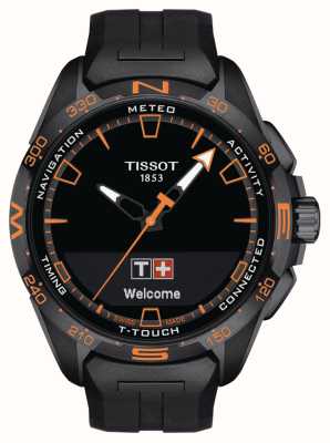 Tissot T-Touch Conecte o mostrador preto solar pvd titânio (47,5 mm) / pulseira sintética preta T1214204705104