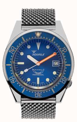 Squale Malha do oceano 1521 | mostrador azul | pulseira de malha de aço inoxidável 1521OCN-CINSS20