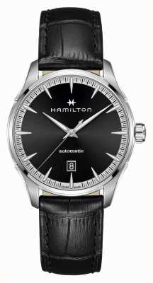 Hamilton Mostrador preto Jazzmaster automático (40 mm) / pulseira de couro preta H32475730