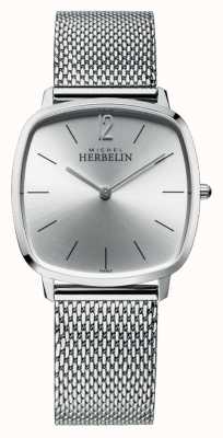 Michel Herbelin Cidade | mostrador prateado | pulseira de malha de aço inoxidável 16905/11B