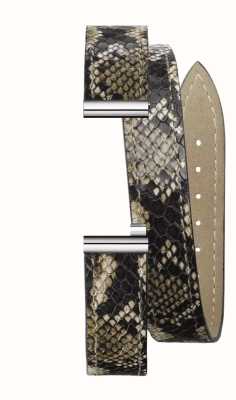 Herbelin Pulseira de relógio intercambiável Antarès - couro com estampa de cobra dupla volta / aço inoxidável - somente pulseira BRAC.17048.91/A