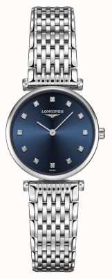 LONGINES Feminino | a grande clássica | mostrador azul diamante | aço inoxidável L42094976