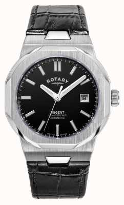 Rotary Masculino | regente | automático | mostrador preto | pulseira de couro preta GS05410/04