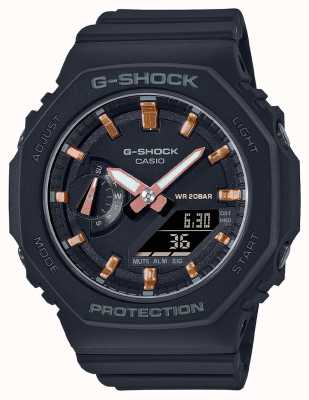 Casio G-shock de tamanho médio | pulseira de resina preta | mostrador preto GMA-S2100-1AER