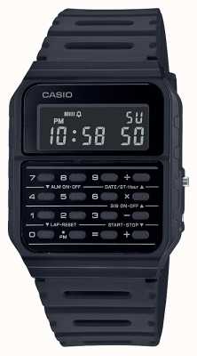 Casio Relógio retro calculadora | pulseira de resina preta | mostrador preto CA-53WF-1BEF