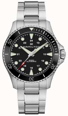Hamilton Cáqui marinho mergulho automático (43 mm) mostrador preto / pulseira de aço inoxidável H82515130