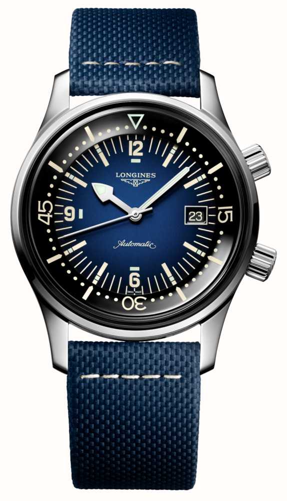 LONGINES Pulseira De Couro Azul Heritage Legend Diver L37744902