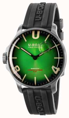 U-Boat Darkmoon 44mm verde nobre ss / pulseira de borracha 8702/B