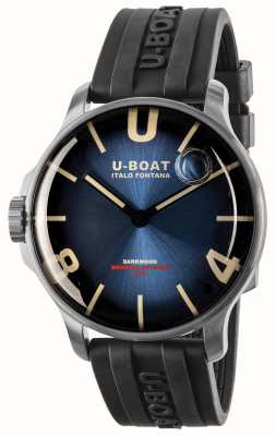 U-Boat Darkmoon ss (44 mm) mostrador soleil azul imperial / pulseira de borracha vulcanizada preta 8704/D