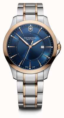 Victorinox | aliança | homens | pulseira de aço bicolor | mostrador azul | moldura de ouro rosa 241911