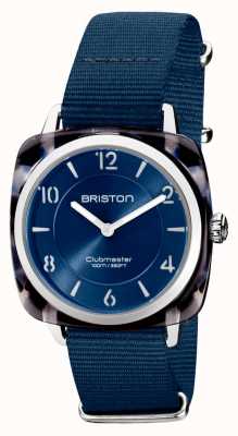 Briston Clubman chic | mostrador prata 36mm azul marinho | pulseira de nato azul marinho 21536.SA.UB.33.NMB