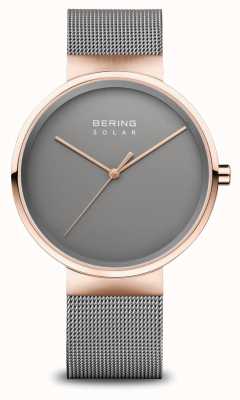 Bering Relógio solar masculino ouro rosa / cinza 14339-369