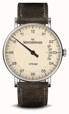 MeisterSinger Masculino | vintago | camurça | pulseira de couro VT903-SV02