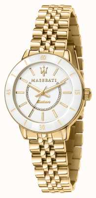 Maserati Relógio solar banhado a ouro feminino successo R8853145502