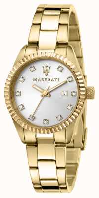 Maserati Relógio feminino folheado a ouro competitivo R8853100506