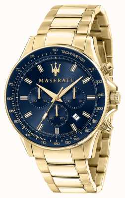 Maserati Relógio masculino Sfida folheado a ouro amarelo R8873640008