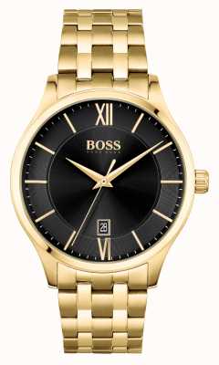 BOSS | negócios de elite | pulseira de ouro | mostrador de data preto | 1513897